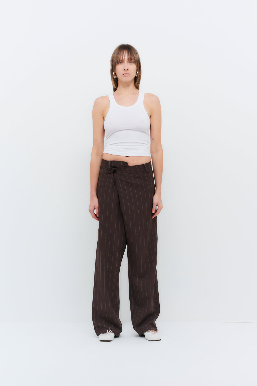 Romey Tailored Trouser - Brown Striped